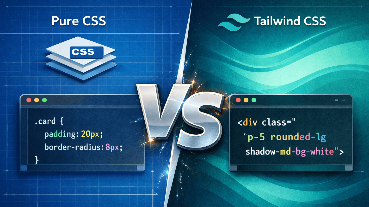 Pure CSS vs. Tailwind CSS: A Deep Dive into Modern Web Styling - Featured image